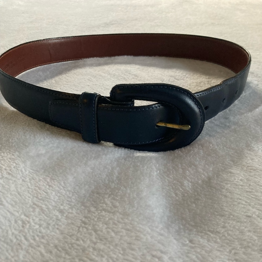 Coach Navy and Brown Leather Belt